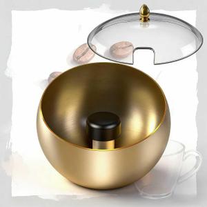 Upgraded Stainless Steel Espresso Knock Box,Gold Knock Box with Lid, Coffee Grounds Container, Removable Knock Bar & Non-Slip Magnetic Base - Espresso Accessories.ORALION (Large)