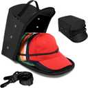 Hat Storage Bag for Baseball Caps, Hat Travel Case Hat Organizer Bag with Hat Holder Protects up to 12 Hats for Travel, Home Storage with Shoulder Strap, Black, Patent Pending