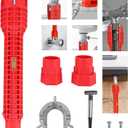 8 in 1 Faucet Wrench Tool, Water Pipe Wrench with Comfortable Grip, Tap Spanner for Tight Space, Multi-Functional Tap Spanner Set for Sink, Bathroom and Kitchen Plumbing Repair