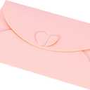 20 Pcs Gift Card Envelopes with Heart Shaped Clasp, Cute Medium Envelopes (6.1 x 4.1 inch) Perfect for Gift Cards, Love Letters, Wedding Greeting Party, Parties and Favors, Pink