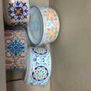 Ceramic Bowl with Lid: Microwave Safe Soup Containers Set of 4 for Meal Prep, Cereal, Salad, Picnic, Camping, Office Lunch, Kitchen Food Storage - 5 Inch, 20 oz, Design B