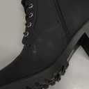 Soda Single Lug Sole Chunky Heel Combat Ankle Boot Lace up w/Side Zipper, Size 8.5