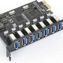 ELUTENG PCIE USB 3.0 Card 7 Ports PCI Expree to USB Expansion Card Super Speed 5Gbps PCI-e USB3 Hub Controller Adapter for Windows 11/10/8/7/XP/Vista