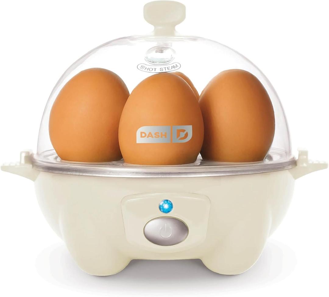 DASH Rapid Egg Cooker: 7 Egg Capacity Electric Egg Cooker for Hard Boiled Eggs, Poached Eggs, Scrambled Eggs, or Omelets with Auto Shut Off Feature - Cream