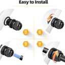 2 x Oualhoo 1/2" NPT Nylon Cable Connector, Strain Relief Cord Connector, IP68 Waterproof Adjustable Locknut, Wire Pass Through Grip, Black, 10 PCS