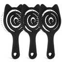 Beaupretty 3PCS Cat Shape Hair Brush, Detangler Hair-Brush Massage Comb Vented Hairbrush Comb for Wet Dry Hair for Women, Men or Kids