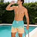 westwolf Men Swim Trunks with Compression Liner Men's 2 in 1 Bathing Suits 7 Inch Hawaiian Board Shorts (L)