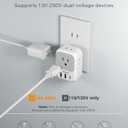 TESSAN 2 Prong to 3 Prong Outlet Adapter 2 Pack, US to Japan Plug Adapter with 4 Outlets 3 USB (1 USB C PD 20W), Outlet Adaptor US to Japan China Mexico Philippines Canada Peru Thailand Vietnam