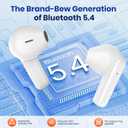 Wireless Bluetooth Earbuds, Student Bass Stereo Headphones, IPX4 Waterproof in-Ear Earphones, Suitable for teenagers Lightweight Comfortable Wireless Headphone for Phone/Listen to music (White)
