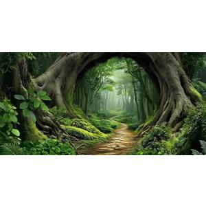 Tree Hole Aquarium Fish Tank Background Tropical Forest Plants Reptile Tank Background 24x12 Inches PVC Glass Container Decoration with Tapes