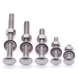 5/16-18 x 4" Stainless Steel Carriage Bolts with Hex Nuts and Flat Washers 304 Stainless Steel 18-8 Square Neck Bolts and Nuts Washers, Full Thread, Coarse Thread, 8 Sets