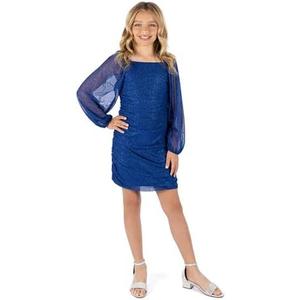 Speechless Girls' Long Sleeve Ruched Party Dress, Size 10