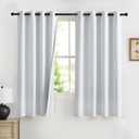 RYB HOME 100% Blackout Curtains 63 inches Length, Thermal Insulated Total Room Darkening Noise Reducing Curtains for Bedroom Kitchen Bathroom, 52 inches Wide by 63 inches Long, White