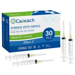 30 Packs 10mL Syringe with Needle 20 Gauge 1.5inch, Scientific Labs, Measuring and Refilling Inks