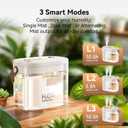 2 x DIGIX Rechargeable Portable Humidifier-Smart Display,Night Light,Easy Clean,1.4L Small Humidifiers for Bedroom Baby, Personal Mini Humidifier for Travel Home Plants,3 Mist Modes, Auto Shut-Off (White)