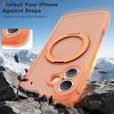 2 x Compatible with iPhone 17 Case with Magnetic Ring Stand [Compatible with Mag-Safe] [Military-Grade Protection] 17 Phone Case 6.3",Orange