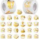 Containlol 800 Pcs Christmas Religious Stickers Round Christmas Nativity Jesus Stickers Roll Christian Xmas Faith Self Adhesive Cards Envelopes Labels for Adults Crafts Xmas Favor(Bright)