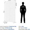 Garvee Outdoor Metal Privacy Screen 6FT, 72" H x 47" W Decorative Privacy Fences Screen Panel with Stand, Freestanding Panels/Room Divider, for Garden Patio Balcony Party Living Room, White (only panel!)