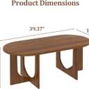 Oval Coffee Table Modern Center Table for Living Room or Home Office, 39.4 x 18.9 x 17.7 inches