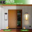 2 Packs Dusk to Dawn LED Outdoor Light 20" Extra Large , Oil Rubbed Bronze Modern Exterior Lighting Fixtures, Outside Porch Lights Wall Mount, Mid-Century Brown Wall Lantern Patio Sconce Lamp