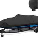 1200D Waterproof Boat Cover - Fits 20' to 22' ft Bass, V-Hull, Tri-Hull, Fish & Ski, Runabout Bowrider Boats - Heavy Duty Canvas Black