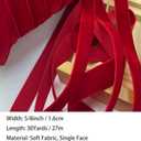 Christmas Burgundy Velvet Ribbon, 5/8 Inch x 30 Yard Vintage Single Face Spool Satin Velvet Ribbon for Christmas Wreath Decoration DIY Bow Craft Gift Wrapping Wedding Ornaments Party Home Decor