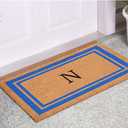Calloway Mills 152972436N Blue Border 24" x 36" Monogram Doormat (Letter N)