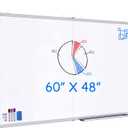 White Board Dry Erase 60x48, Large Magnetic Whiteboard Maxtek Dry Erase Boards for Wall, Aluminum Presentation Wall-Mounted Marker Board with a Long Pen Tray for School, Classroom, Office & Home (60x48 inch Silver)