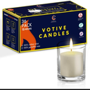 Natural Ivory Unscented Votive Candles - 15 Hour Burn time - Set of 36