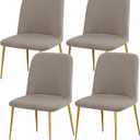 Gollense Curved Back Chair Covers for Dining Room, Mid Century Modern Chair Slipcovers, Semi Circle Back Chair Seat Protector for Kitchen Living Room (4PCS, T-Khaki)
