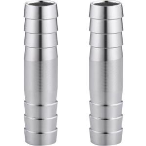 Ceaeso 304 Stainless Steel 5/16" Hose Barb to 5/16" Hose Barb Splicer Mender Round Union Coupler Fitting for Water/Fuel/Air (Pack of 2)