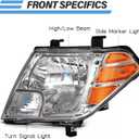 Headlight Compatible with 2009-2021 Nissan Frontier S SV PRO-4X SL SE LE,Chrome Housing Halogen Headlamp Replacement Driver & Passenger Side 26060-ZL40B 26010-ZL40B NI2502188 NI2503188 W/O Bulbs