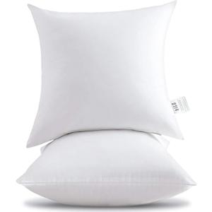 HITO 18x18 Pillow Inserts (Set of 1)- 100% Cotton Covering Down Alternative Throw Pillows White for Couch Bed Sofa