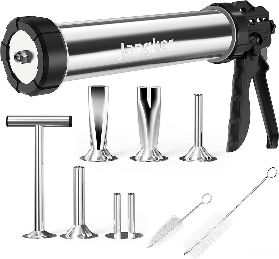Beef Jerky Gun Kit - 2lb Stainless Steel Meat Gun for Homemade Beef Jerky and Sausages, Perfect Beef Jerky Maker and Jerky Kit