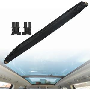 Black Curtain Sunroof Sunshade Shade Cover Sunroof Sunshade Roller Shutter with 2 Clips W/Clip Replacement for Q5