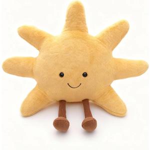 1 lb Weighted Sun Plush Pillow - 12 inch Stuffed Animal Weighted Plush Toy, Soft Cuddle Plushie, Birthday