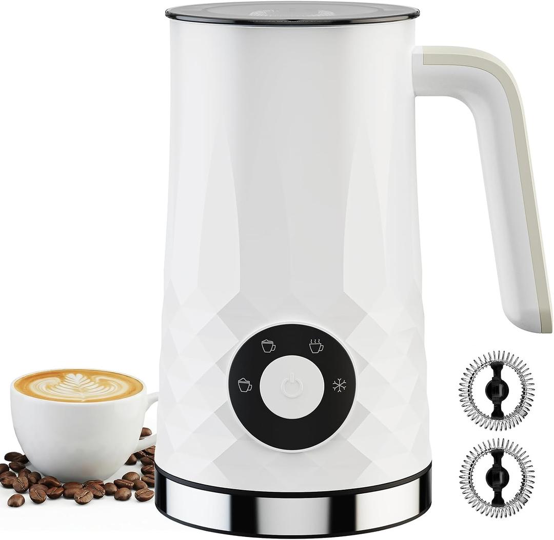 Milk Frother and Steamer, 4 in 1 Electric Milk Frother, 11.8oz Automatic Hot and Cold Foam Maker and Milk Warmer for Latte, Cappuccino, Hot Chocolate, Dishwasher Safe