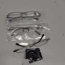 3 Pack Reading Glasses for Men Blue Light Blocking, Lightweight Metal Rectangle Semi Rimless Readers for Men, Anti Eyestrain/UV, Half Frame Spring Hinge Eyeglasses with Pouches, Magnification Strength: 1.25 x