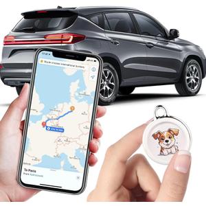 2025 New GPS Tracker for Vehicles Real-Time Global Coverage Tracking Device for Cars, Kids, and Pets | Long Battery Life, No Monthly Fees & No SIM Card Required Dogs Style