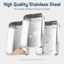 Stainless Steel Litter Box, 3 Pack 19.7"x13.8"x5.9" Large Metal High Sided Cat Litter Pan, Stainless Steel Box Splash-Proof and Non-Stick Cat Poop Box odorless