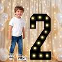Pooqla 2.4FT Light Up Numbers, Marquee Numbers 2.4 Feet Tall Party Decor for Her Him, Mosaic Big Sign for 2nd 12th 21st Birthday Anniversary Decoration Backdrop, Black Number 2