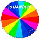 Play Parachute for Kids 12ft Dirt Resistant Handles Rainbow Parachute Kids Party Games Outdoor Toys Children Parachute Kids Play Parachute Toy (12ft 8 colors)