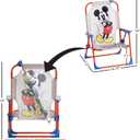 Disney Mickey Mouse Kids Beach Chair with Umbrella,Foldable Portable Toddler Chair with Armrests, Locking Mechanism & Sun Shade