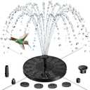 AISITIN Solar Fountain for Bird Bath, Solar Water Fountain Pump with 6 Nozzles, Solar Powered Fountain for Garden, Pond, Pool, Fish Tank and Outdoor Decor