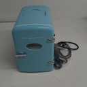 Frigidaire Retro Mini Personal Fridge Cooler, Holds up to 9 Cans, Portable for Car, Office, Bedroom, Dorm Room, or Cabin, Includes 110V AC and 12V DC cords - 11.8"D x 7.1"W x 10.1"H, Blue