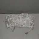 Large Happy Birthday Neon Signs LED Birthday Light Sign for Backdrop Birthday Party Decorations, Happy Birthday Light Up Sign with Dimmable Switch (Cool White)