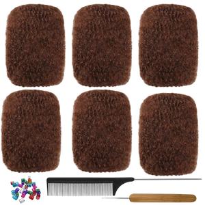 Afro Kinky Curly Hair Afro Kinky 100% Bulk Natural Human Hair Braiding Hair for Dreadlocks, Locs Repair, Dreadlock Extensions, Twists, Braids 180g 8inch (Auburn)