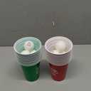 22 Pcs Christmas Game Supplies Set 16 oz Plastic Cups with 8 Christmas Theme Balls Xmas Party Game Beer Cups for Christmas House Parties Favors Concerts Birthdays BBQ Holidays(Team)