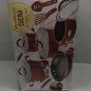 Rachael Ray Cucina Nonstick Cookware Pots and Pans Set, 12 Piece, Cranberry Red