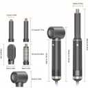 Dryhsip 5 in 1 Hair Styler & Wrap Air Curler, Low-Speed Negative Ionic Hair Tools Drying, Multi Hair Styler, Professional Blow Dryer Brush for Curling Volumizing Straightening Styling (Gray)